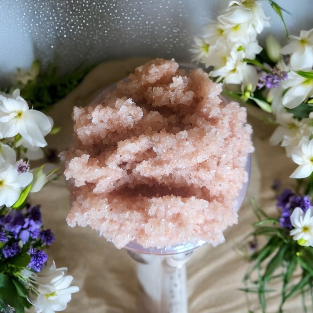 Orchid & Vine Body Scrub Exfoliation Luxurious Pink Himalayan Salt Fresh Freesia
